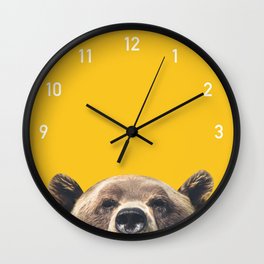 Bear Numbers Clock Yellow Wall Clock