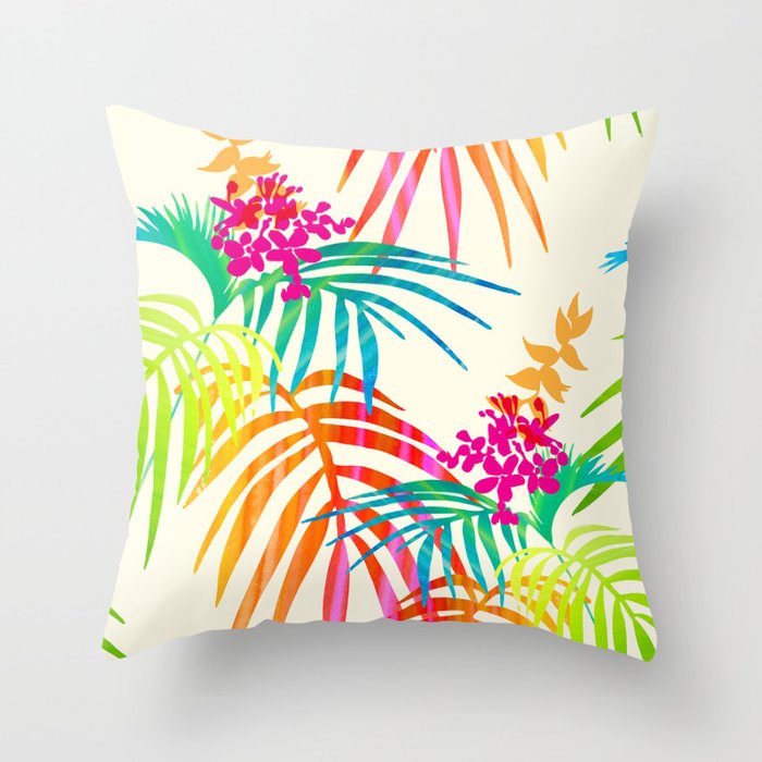 Bright Tropical Throw Pillow