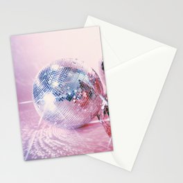 Pink Disco Ball Stationery Card