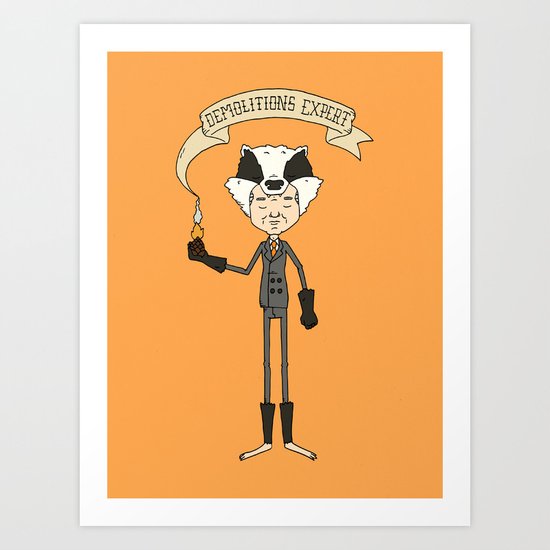 Badger Art Print