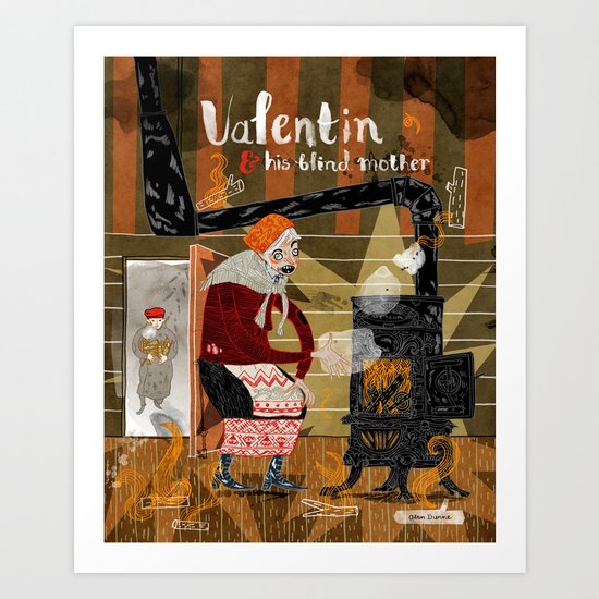 Spam Illustrated: Valentin & His Blind Mother Art Print