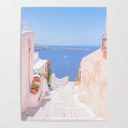 Santorini Greece Mamma Mia Pink Street Poster