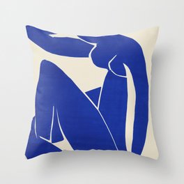 Matisse Blue Cut Outs - Blue Nude I Throw Pillow