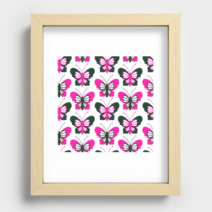 Cute Butterfly Pattern Recessed Framed Print