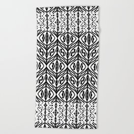 black and white nouveau all over Beach Towel