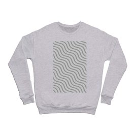 Soft Gray Opaque Waves Geometric Pattern Crewneck Sweatshirt