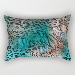 Leopards and Snakes in Blue Rectangular Pillow