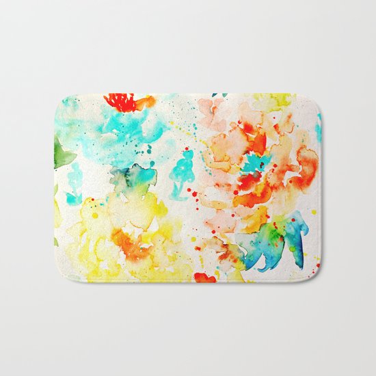 Abstract Flowers 05 Bath Mat