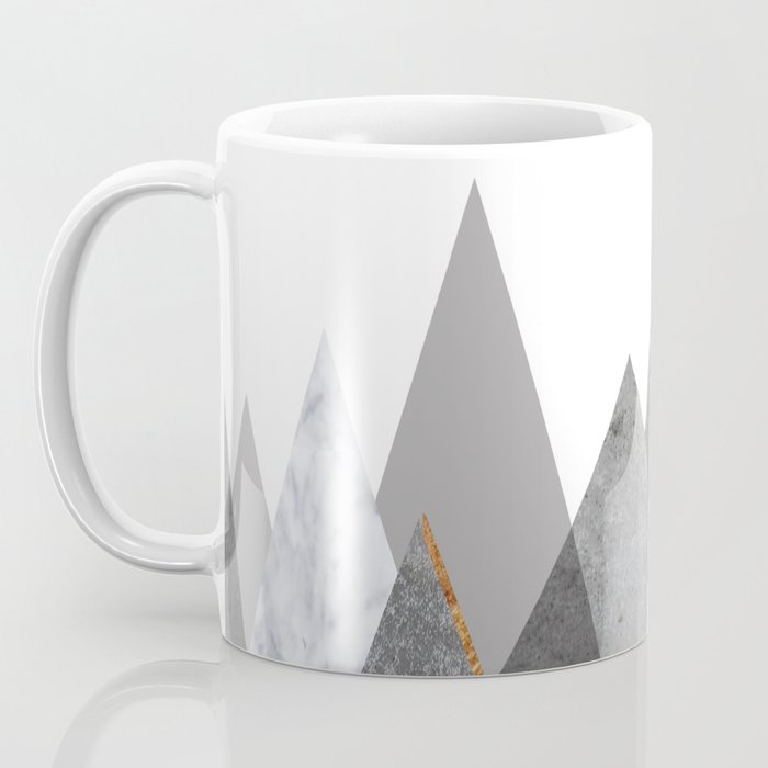 Marble Gray Copper Black and White Mountains Coffee Mug by ...