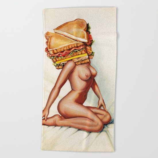 Sandwich Girl Beach Towel