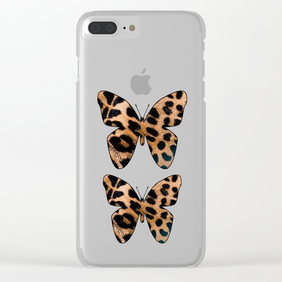 LEOPARD BUTTERFLY Clear iPhone Case