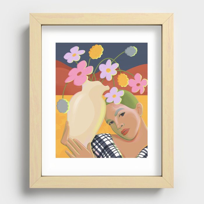 Thinking on Florals I Recessed Framed Print