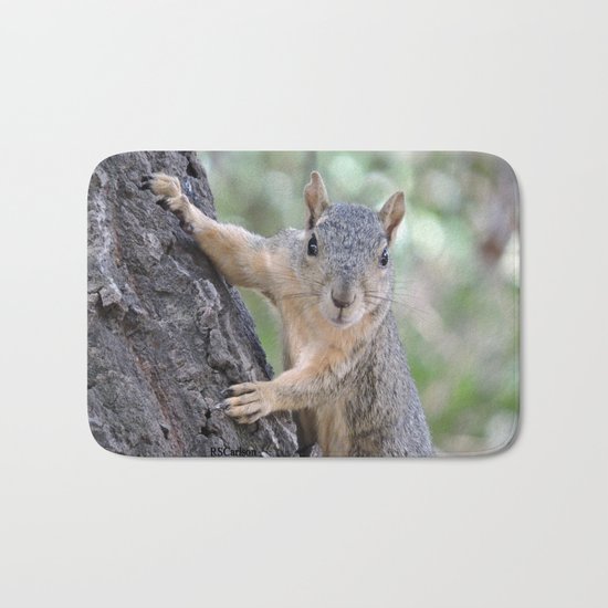 The Who You Lookin At Squirrel Bath Mat