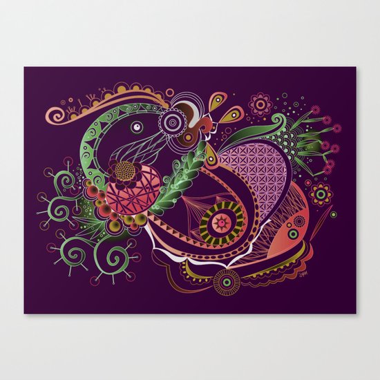 Spring tangle night Canvas Print