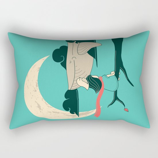 Did you see the whale in flight Rectangular Pillow