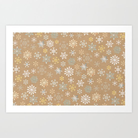 snow flakes pattern Art Print