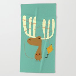 A moose ing Beach Towel