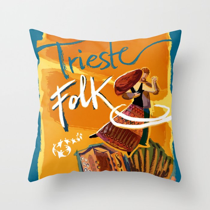Trieste Folk Throw Pillow