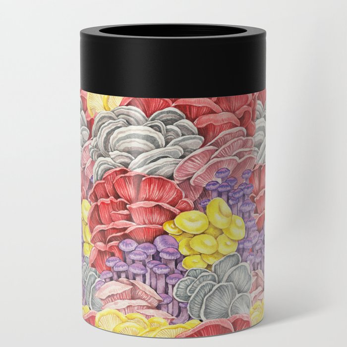 Fancy mushrooms wall  Can Cooler