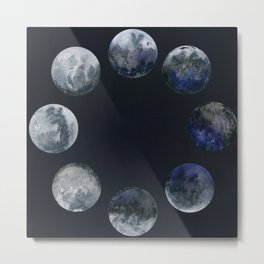 Ring of Moon Phases on Night Sky, Summer Stargazing Collection Metal Print | Nature, Nightsky, Firstquartermoon, Celestial, Fullmoon, Outdoors, Summerstargazing, Lzbthcreative, Moonlight, Moonphases 