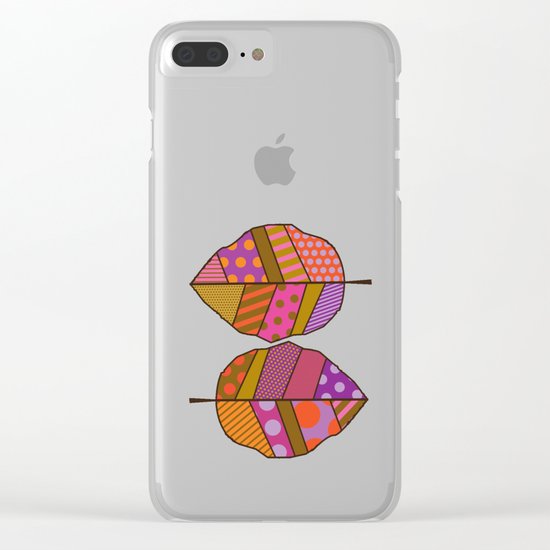 Autumn Leaves (Patterned Leaf Patchwork) Clear iPhone Case
