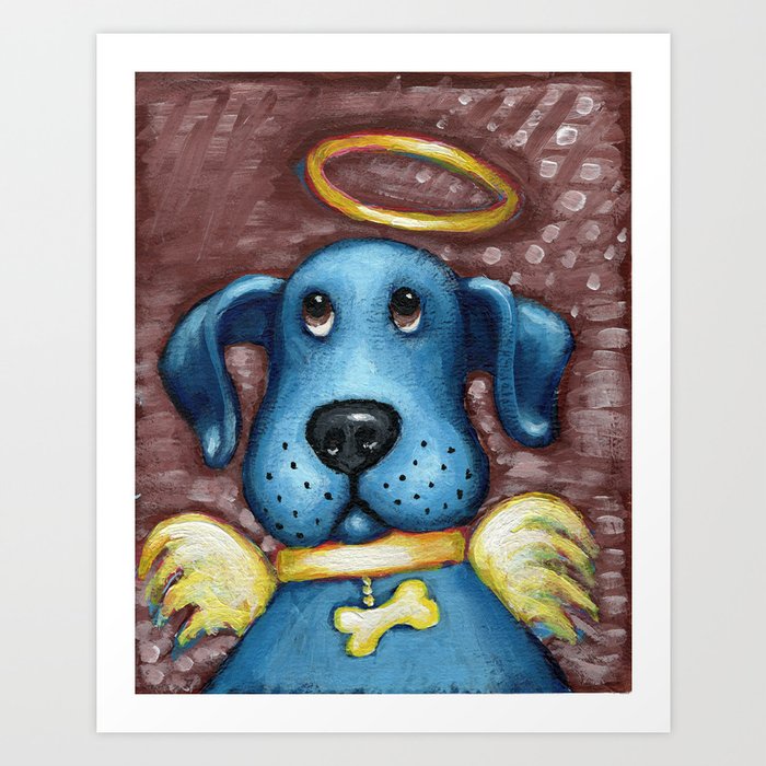 Angel Blue Dog Art Print By Rlais Society6