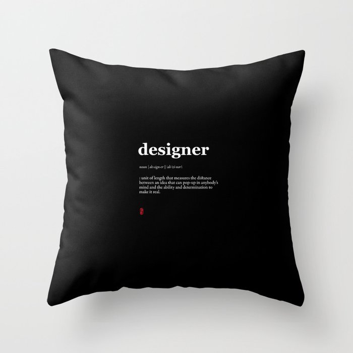 Designer (Black) Throw Pillow