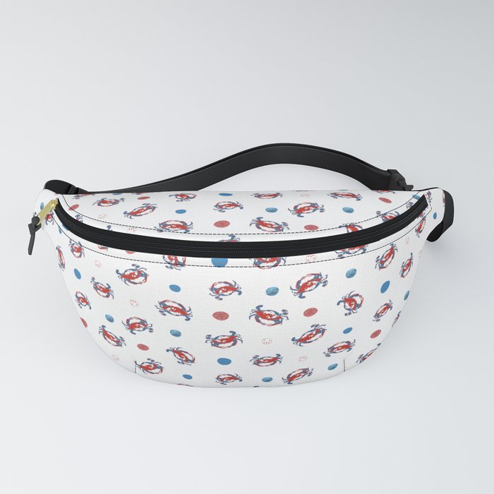 Crabs + Sand Dollars Summertime Seamless Repeat Watercolor  Fanny Pack