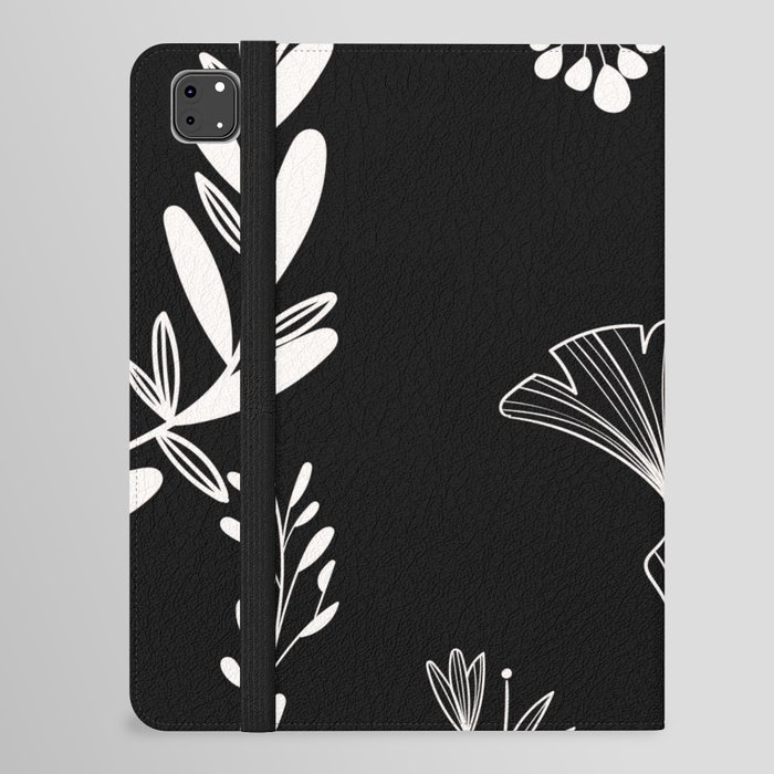 Black and White Botanical 1 iPad Folio Case