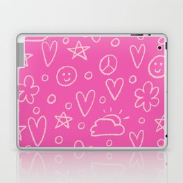 Girly Whiteboard Doodles - Sweet Pink Laptop Skin