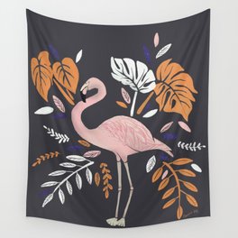 Flamingo love, jungle theme, pink flamingo Wall Tapestry