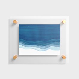 Watercolor blue waves Floating Acrylic Print