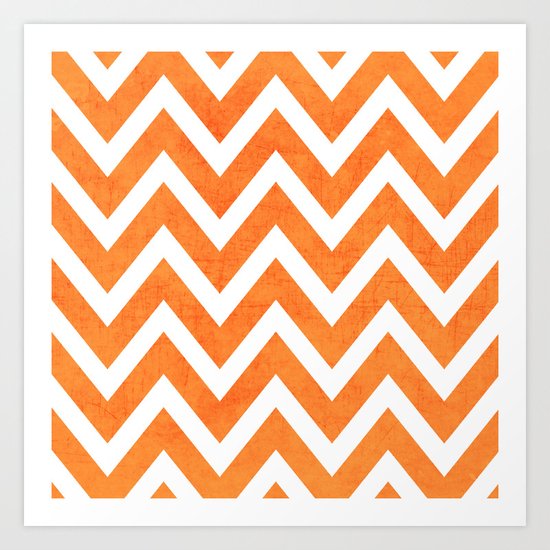 orange chevron Art Print