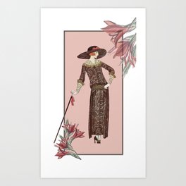 Woman Fine Art - Fashion Style - Lilies Flower Art Print