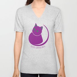 Haters Gonna Hate Cat Design V Neck T Shirt