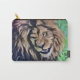 Lion Head In Retro Pop Carry-All Pouch | Animal, Jungle, Safari, Mane, Pantheraleo, Pride, Lion, Bigcat, Felidae, Feline 