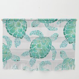 Sea Turtle Pattern - Blue Wall Hanging