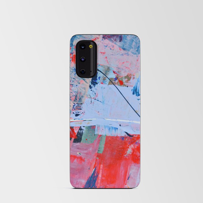 Days go by: a vibrant abstract contemporary piece in red, blue and pink by Alyssa Hamilton Art Android Card Case
