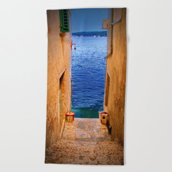 Stairs to the Sea Beach Towel