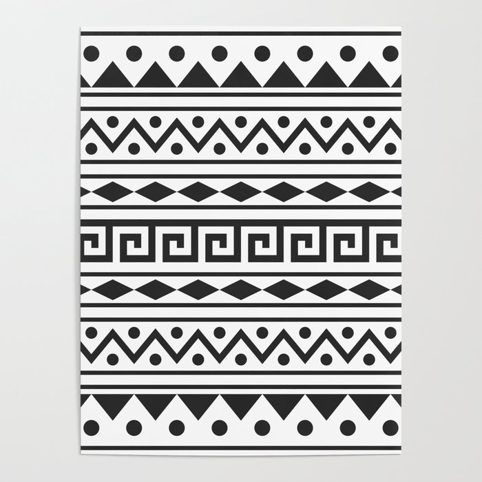 Aztec Pattern with tribal design Poster by Dimas Adi | Society6