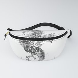ornate drawing of a unicorn seahorse Fanny Pack