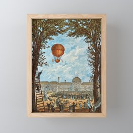 Vintage Hot Air Balloon Poster Framed Mini Art Print
