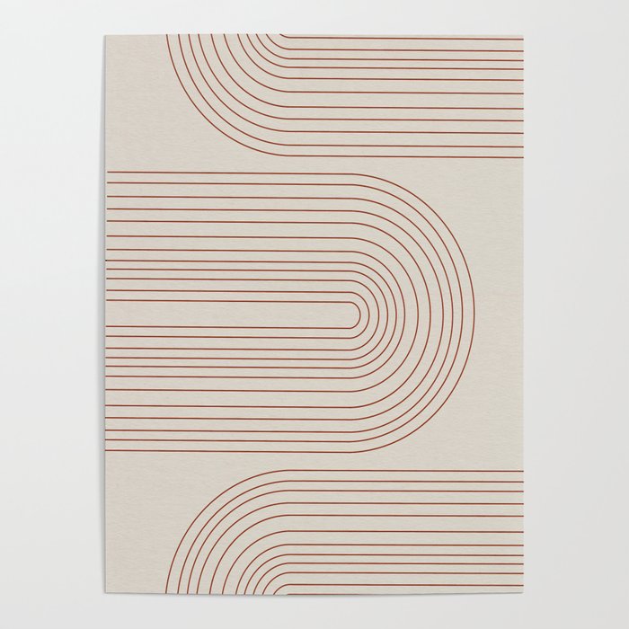 Burnt Orange Line Art Poster