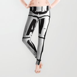 Rock Festival Poster. Rock And Roll Sign & Slogan Graphic Leggings