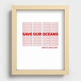 Save Our Oceans - Plastic Bag Recessed Framed Print