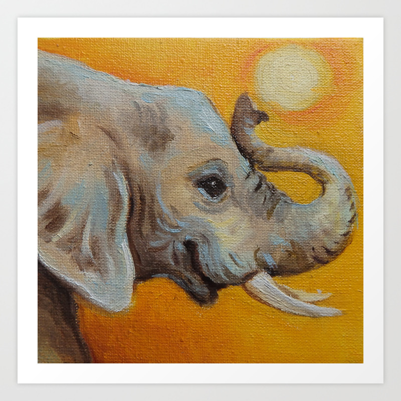Good Luck Elephant Safari Style Landscape Elephant Animal