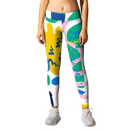 Abstract Organic Graffiti Lines Art Tribal Symbolic Language  Leggings