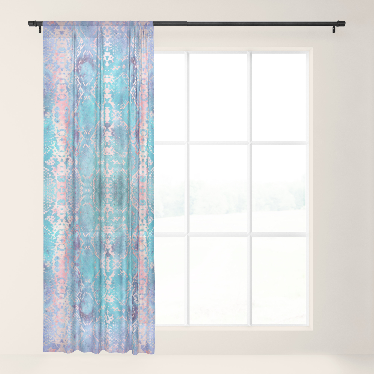 Snakeskin Animal Print Abstract Design Aqua Blue Lavender