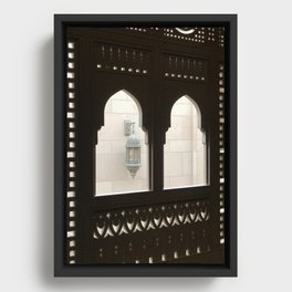 Windows at mosque, Oman photography series, no. 3 Framed Canvas