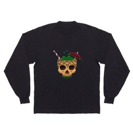 Tiki Skull Pineapple Gothic Summer Long Sleeve T-shirt